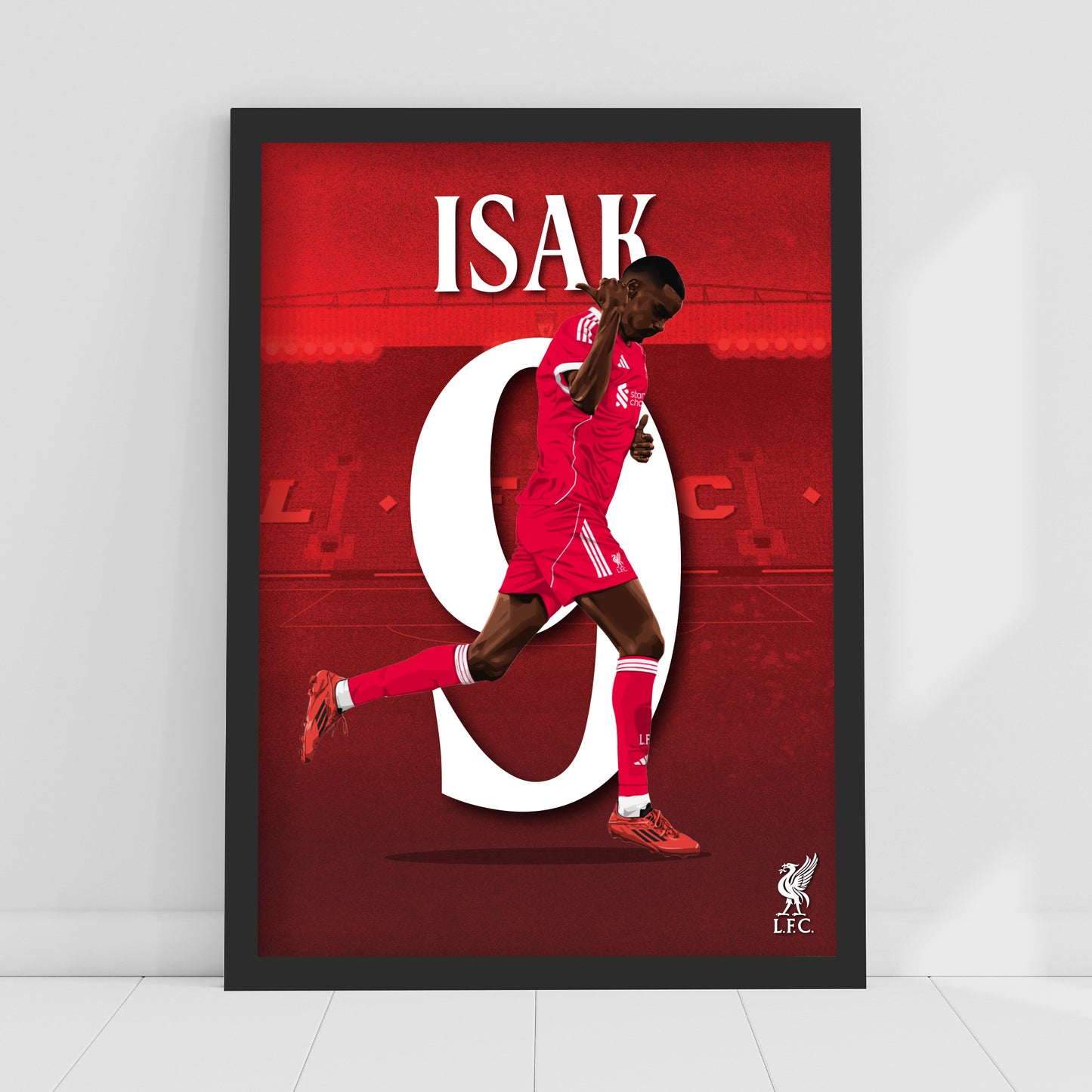 Liverpool FC Print - Isak 25/26 Illustration Poster