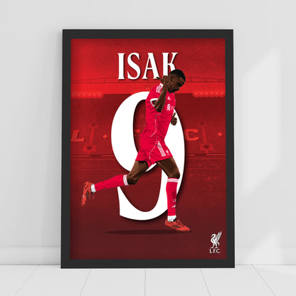 Liverpool FC Print - Isak 25/26 Illustration Poster