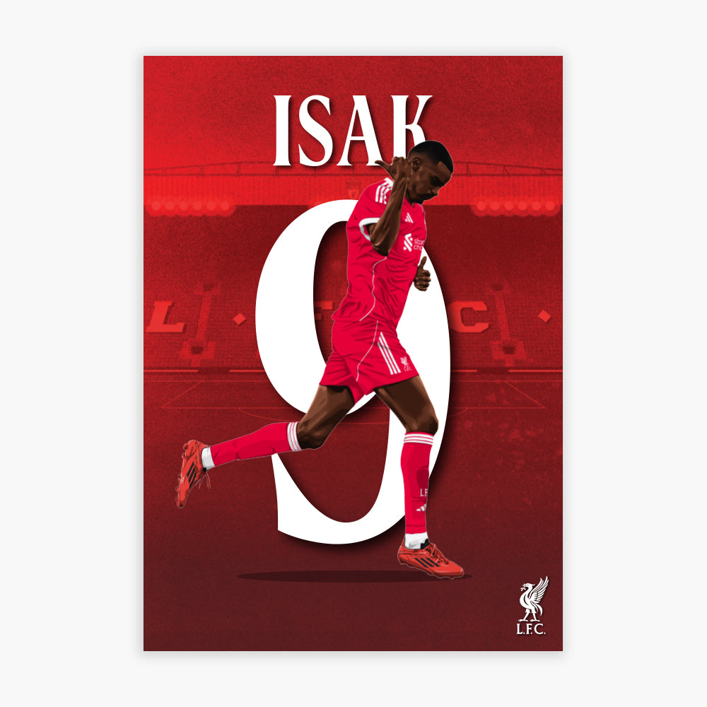 Liverpool FC Print - Isak 25/26 Illustration Poster