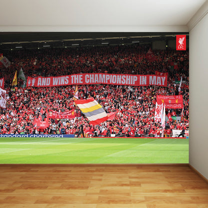 Liverpool FC Anfield Stadium Full Wall Mural - The Kop & Flags image