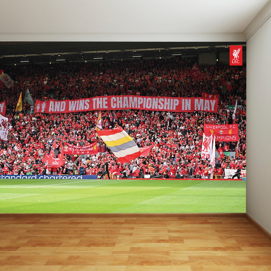 Liverpool FC Anfield Stadium Full Wall Mural - The Kop & Flags image