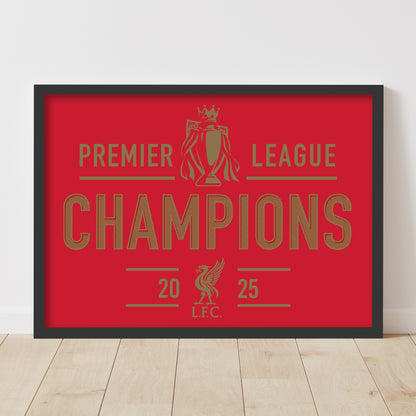 Liverpool FC Print - Premier League Champions 2025 Poster