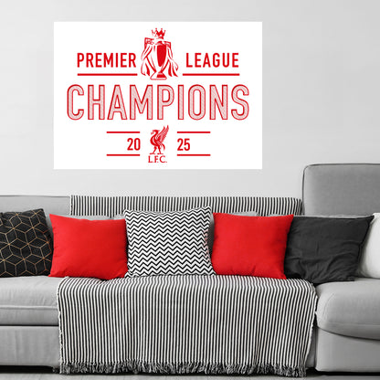 Liverpool FC Wall Sticker - Premier League Champions 2025 Wall Decal