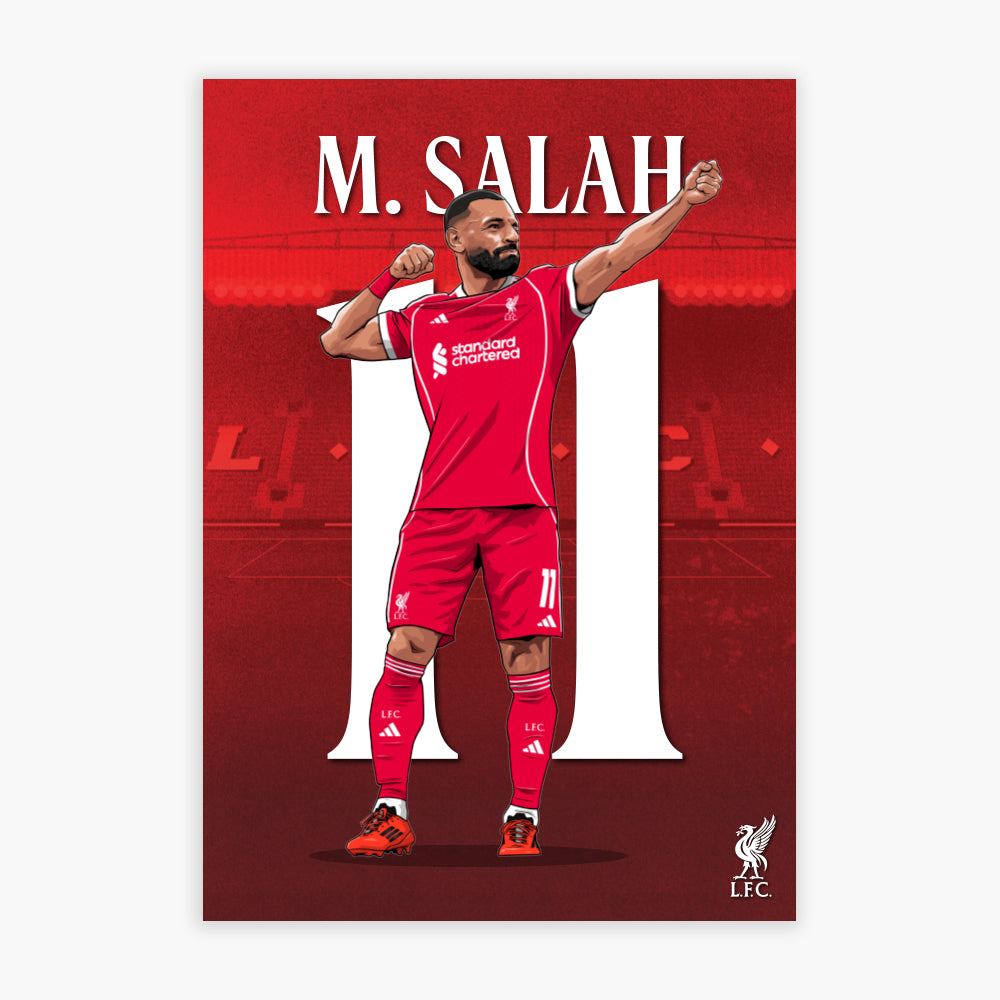 Liverpool FC Print - Salah 25/26 Illustration Poster