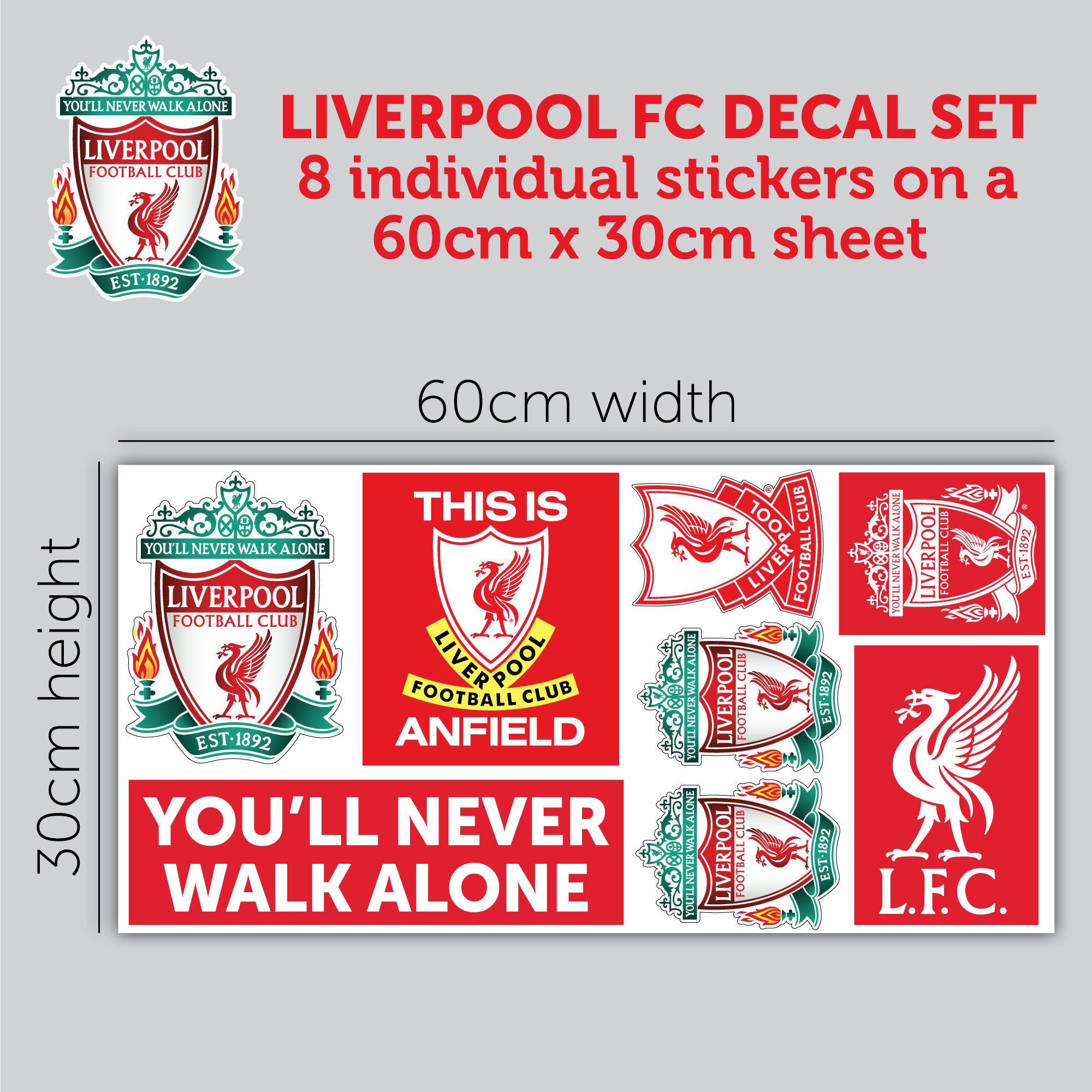 Liverpool Printable Sticker Liverpool Football Club Decal Set – www.themed.co.uk