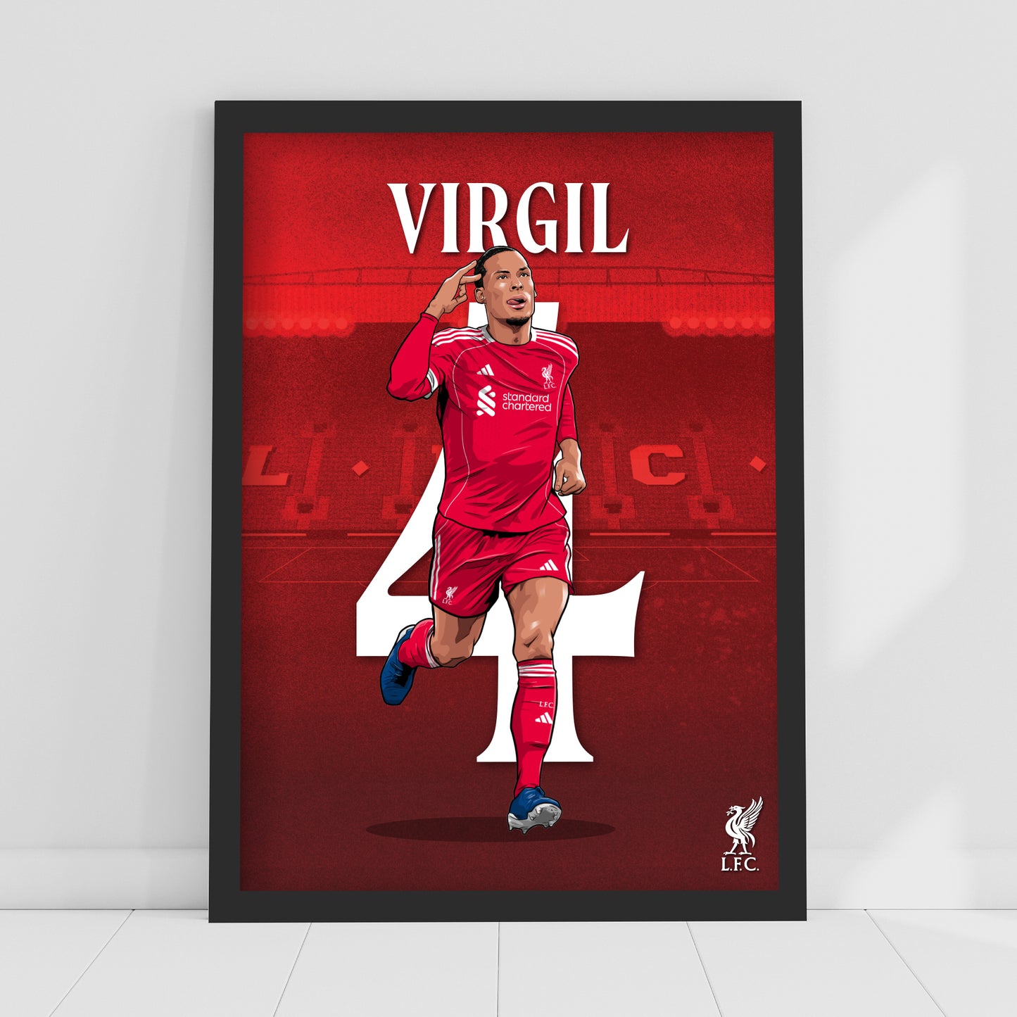 Liverpool FC Print - Virgil Van Dijk 25/26 Illustration Poster