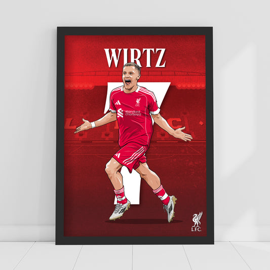 Liverpool FC Print - Wirtz 25/26 Illustration Poster
