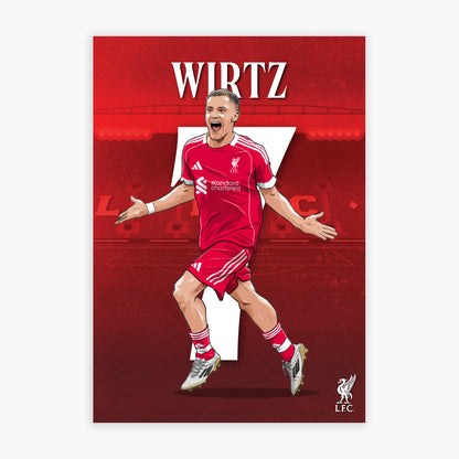 Liverpool FC Print - Wirtz 25/26 Illustration Poster