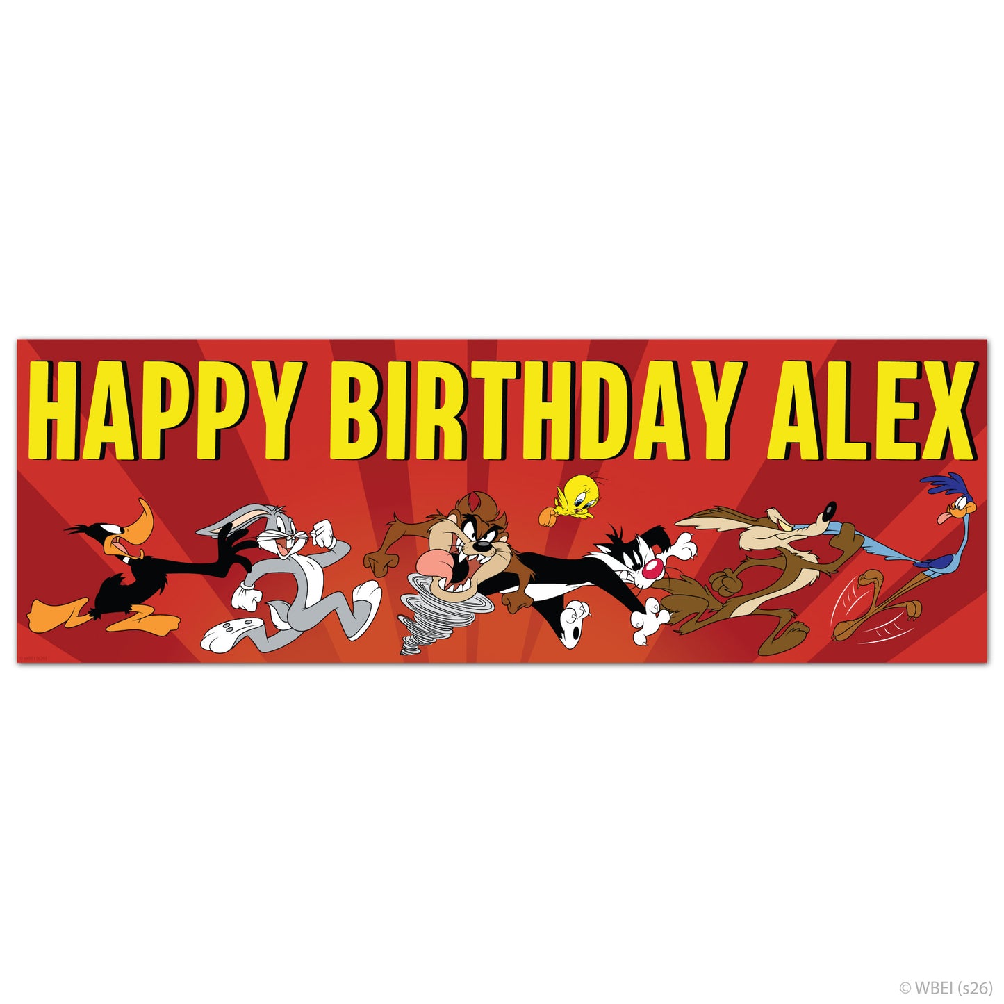 Looney Tunes™  Birthday - Group Running Personalised Name Banner Wall Sticker