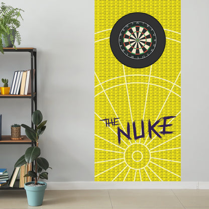 Luke Littler Dart Board Backdrop - Yellow Repeat Name Wall Sticker
