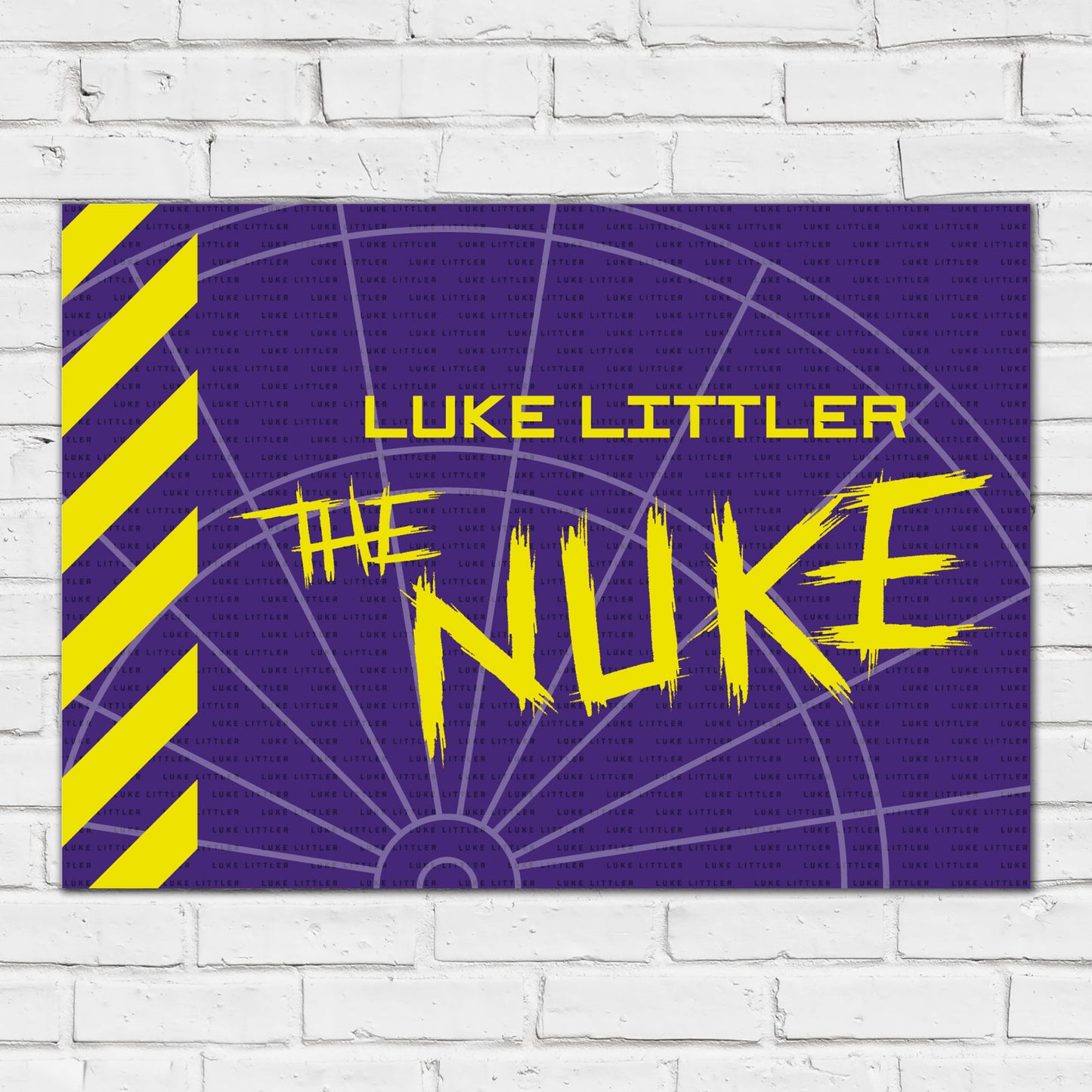 Luke Littler Darts Print - Purple with Neon Stripes Poster