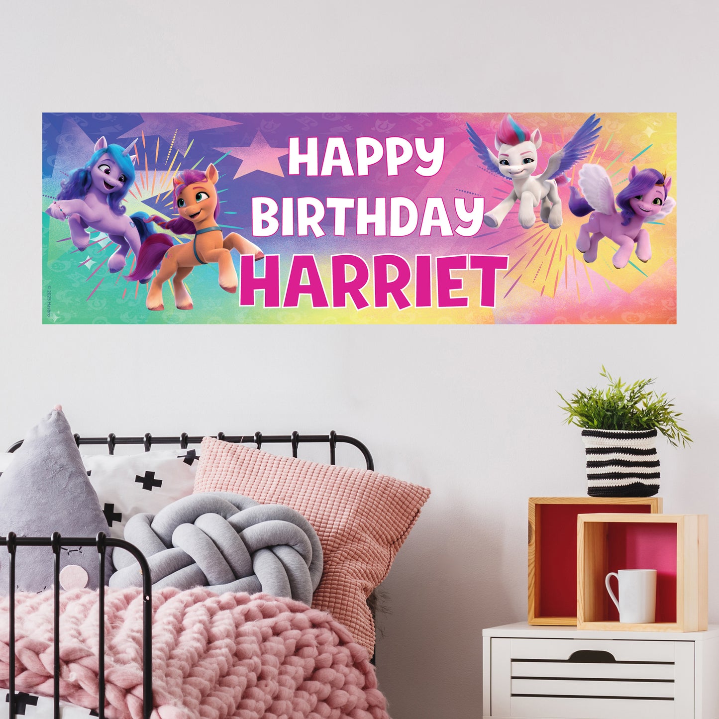 My Little Pony Birthday - My Little Pony Birthday - Rainbow Pairs Personalised Banner Wall Sticker