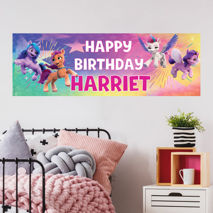 My Little Pony Birthday - My Little Pony Birthday - Rainbow Pairs Personalised Banner Wall Sticker