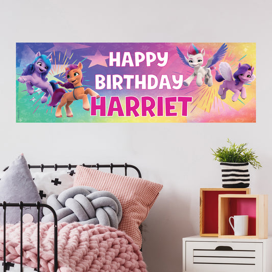 My Little Pony Birthday - My Little Pony Birthday - Rainbow Pairs Personalised Banner Wall Sticker