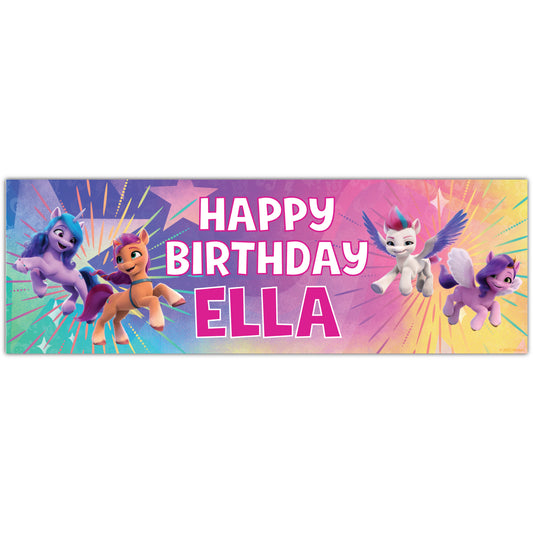 My Little Pony Birthday - Rainbow Pairs Personalised Banner Wall Sticker