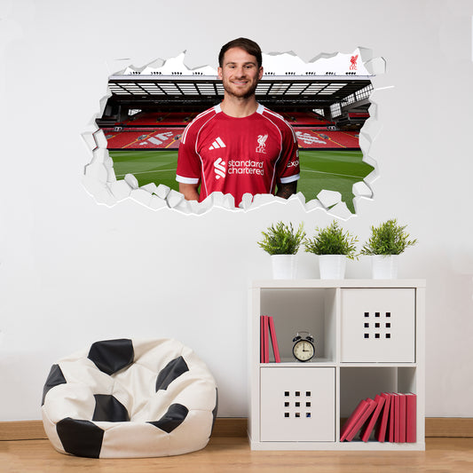 Liverpool FC Wall Sticker - Mac Allister 25/26 Broken Wall Decal