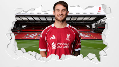 Liverpool FC Wall Sticker - Mac Allister 25/26 Broken Wall Decal