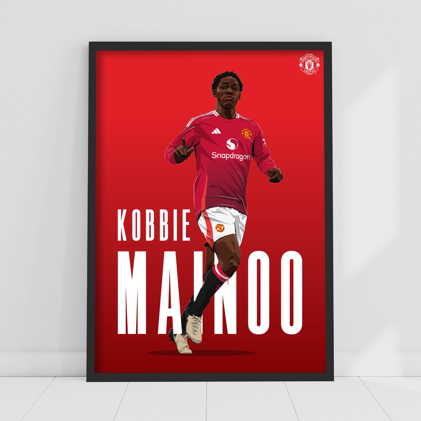 Manchester United FC Print - Mainoo 24/25 Illustration Player Poster Football Wall Art