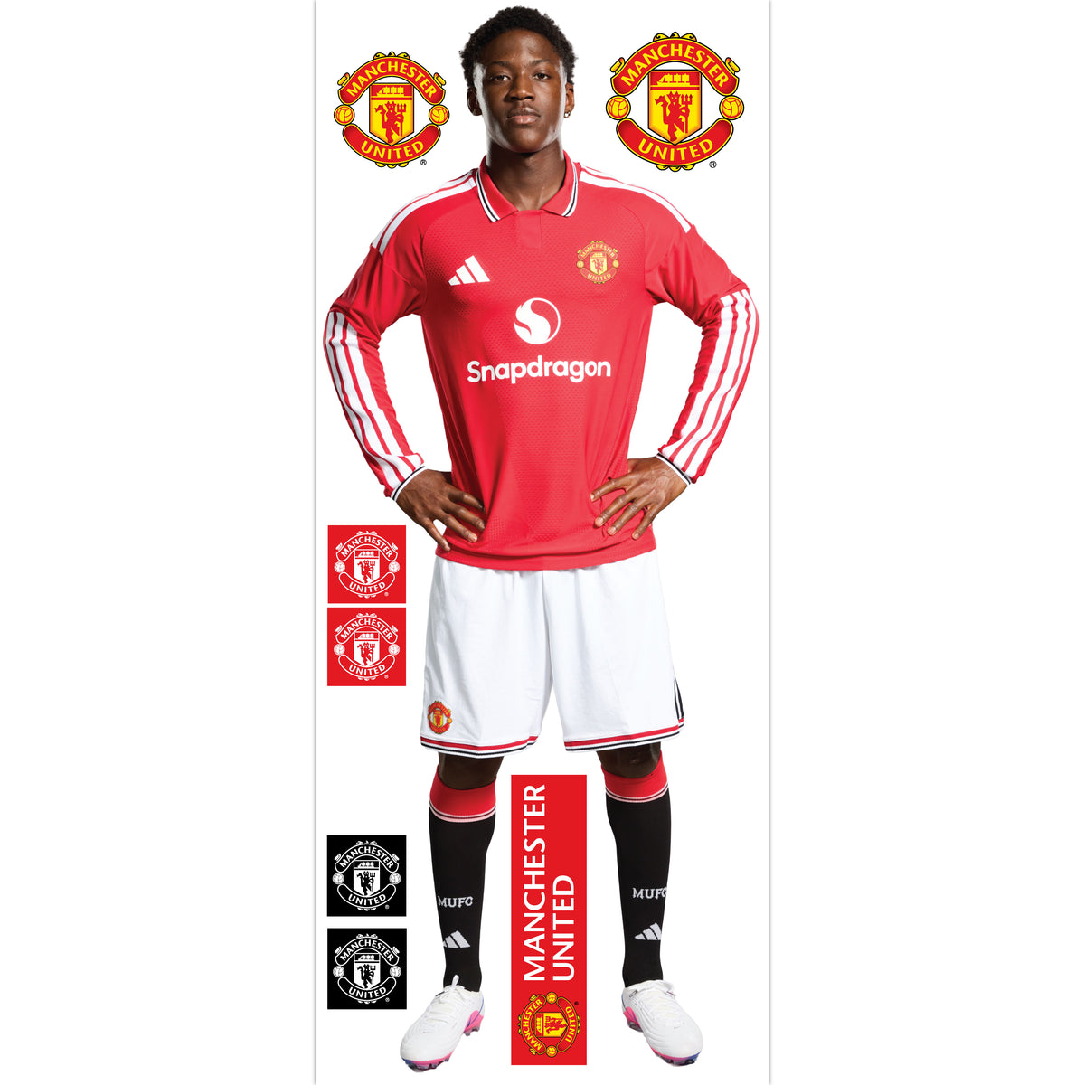 Manchester United FC Wall Sticker - Kobbie Mainoo 26/27 Player + MUFC Decals