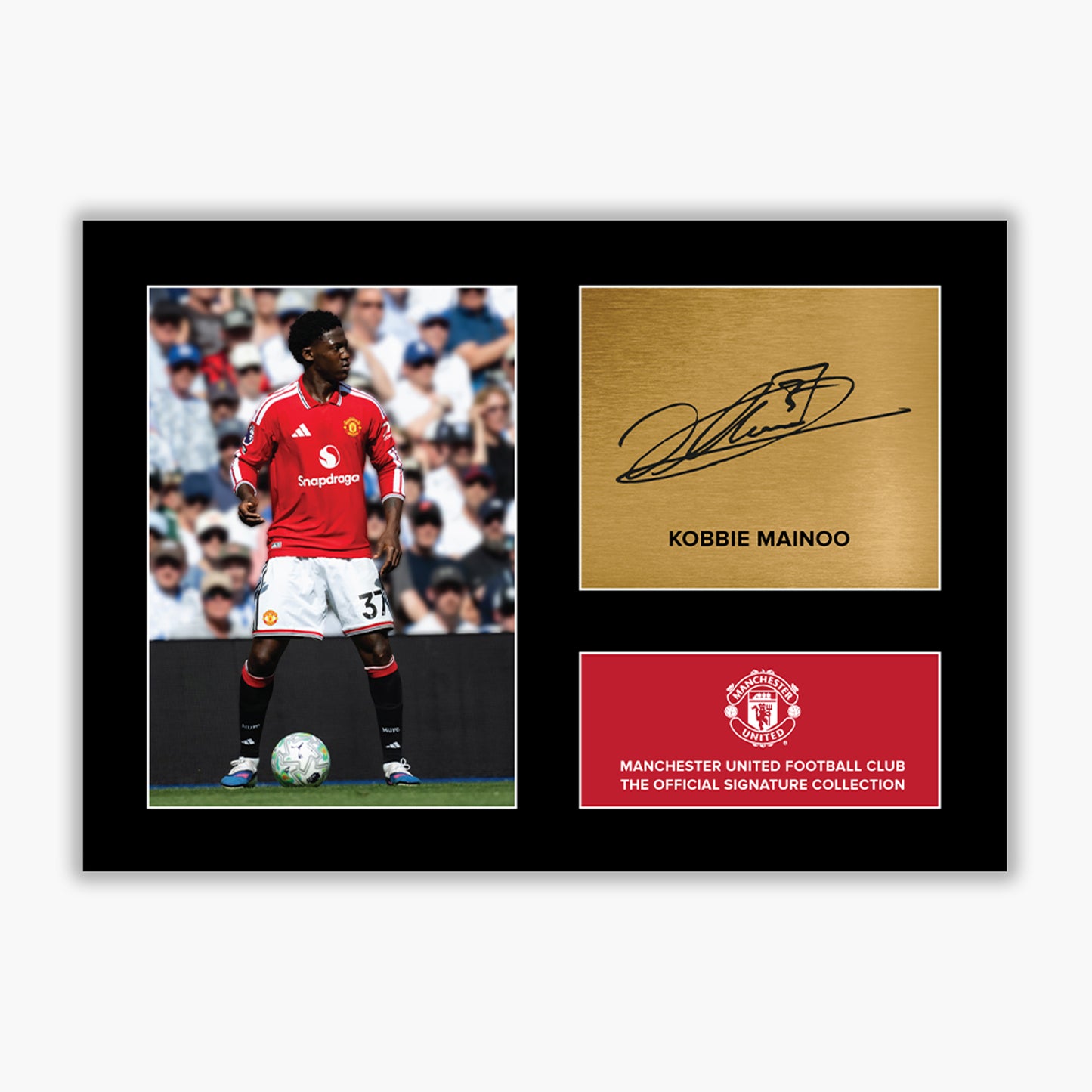 Manchester United Signature Collection Mounted Print – Kobbie Mainoo Replica Signed Photo