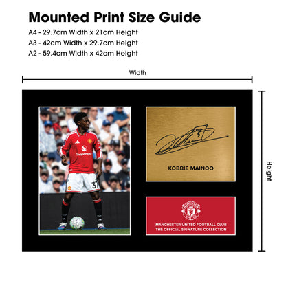 Manchester United Signature Collection Mounted Print – Kobbie Mainoo Replica Signed Photo