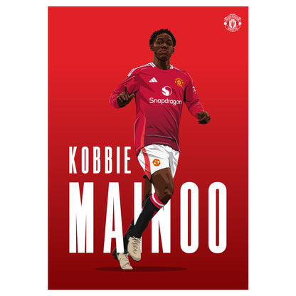 Manchester United FC Print - Mainoo 24/25 Illustration Player Poster Football Wall Art