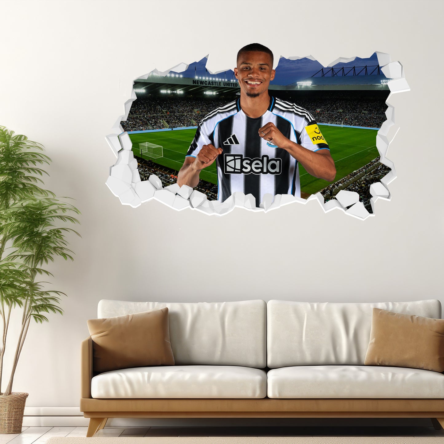 Newcastle United Football Club - Thiaw 25/26 Broken Wall Sticker