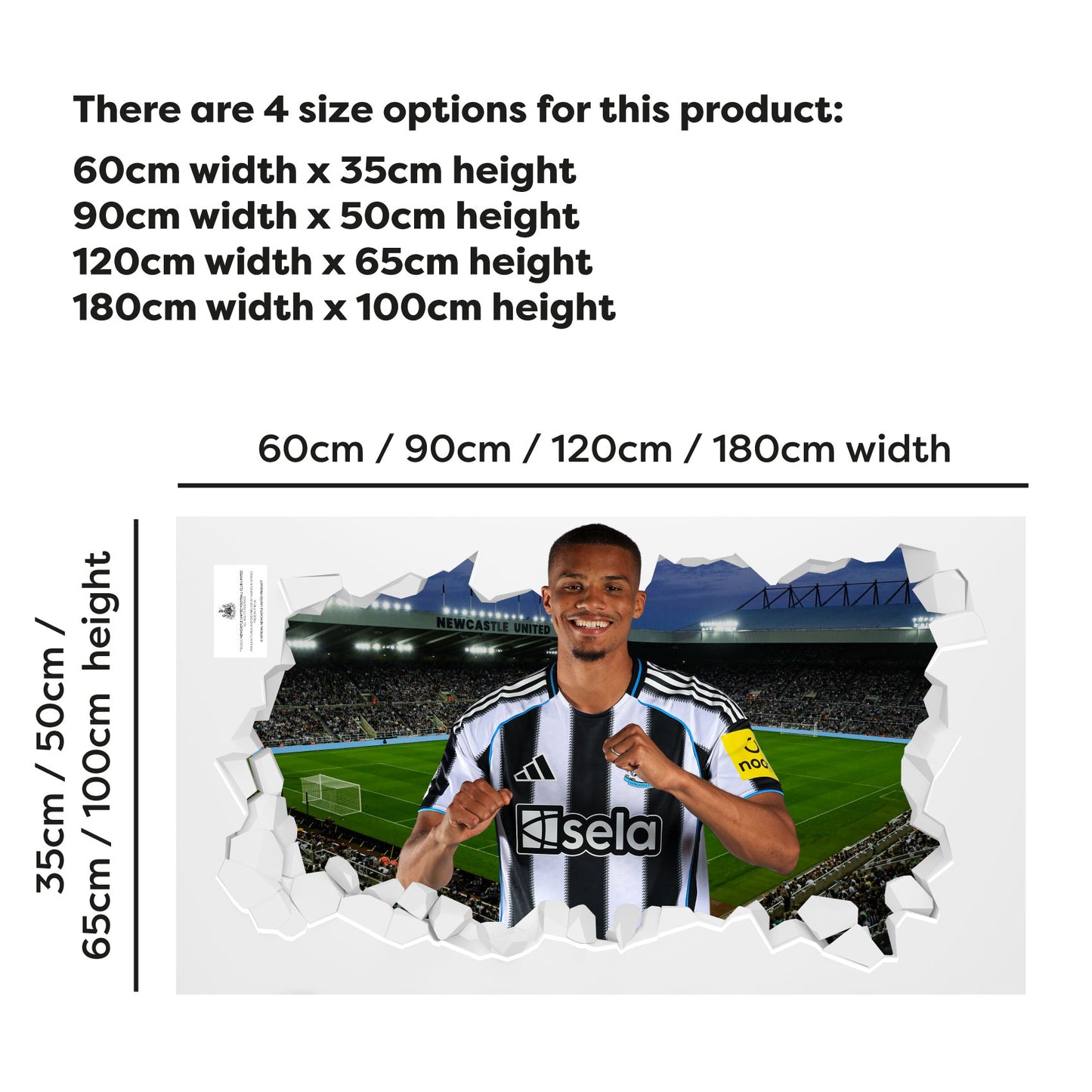 Newcastle United Football Club - Thiaw 25/26 Broken Wall Sticker