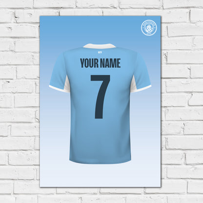 Manchester City Print - 26/27 Personalised Shirt Design Poster