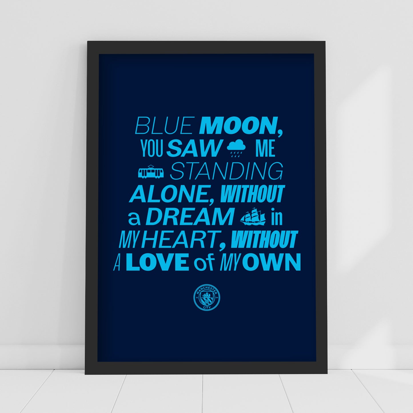 Manchester City Print - Blue Moon Song Poster