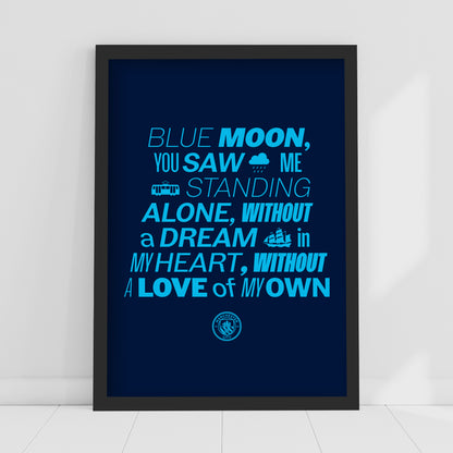 Manchester City Print - Blue Moon Song Poster