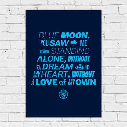 Manchester City Print - Blue Moon Song Poster