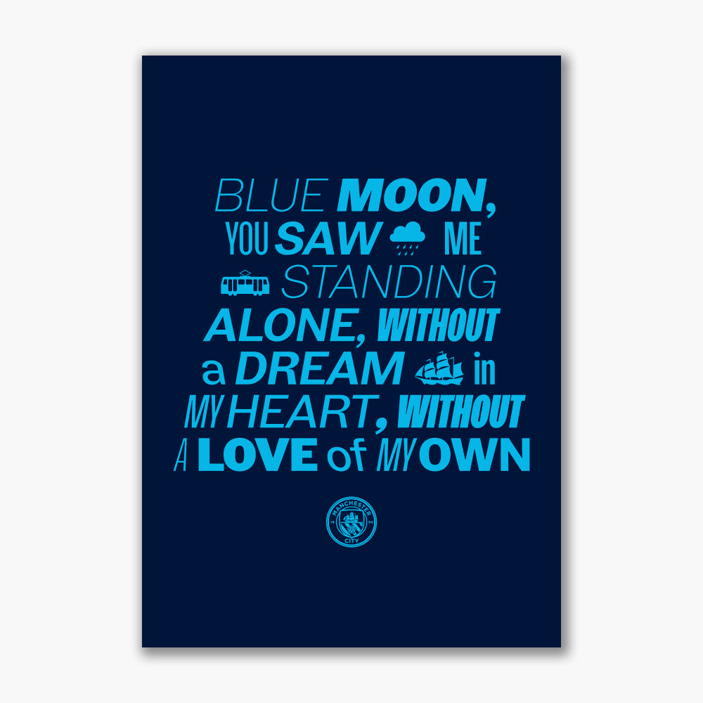 Manchester City Print - Blue Moon Song Poster