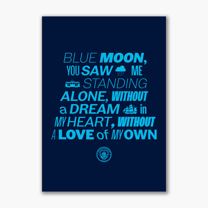 Manchester City Print - Blue Moon Song Poster
