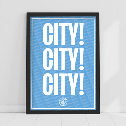 Manchester City Print - CITY CITY CITY Poster