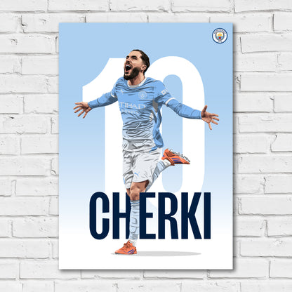 Manchester City Print - Cherki 26/27 Illustration Player Poster