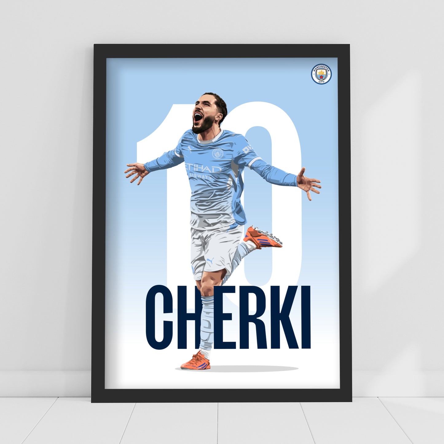 Manchester City Print - Cherki 26/27 Illustration Player Poster