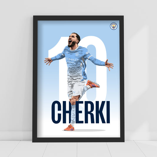 Manchester City Print - Cherki 26/27 Illustration Player Poster