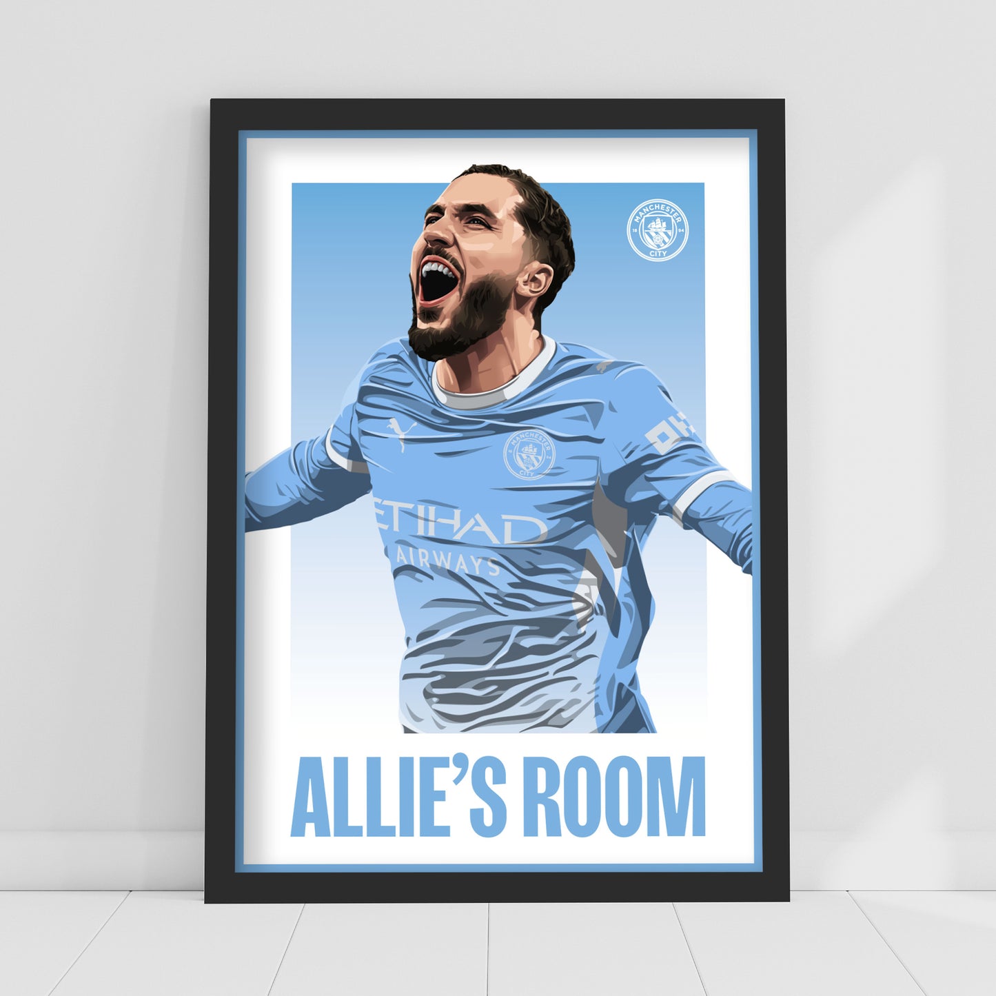Manchester City Print - Cherki Personalised Illustration 26/27 Player Poster