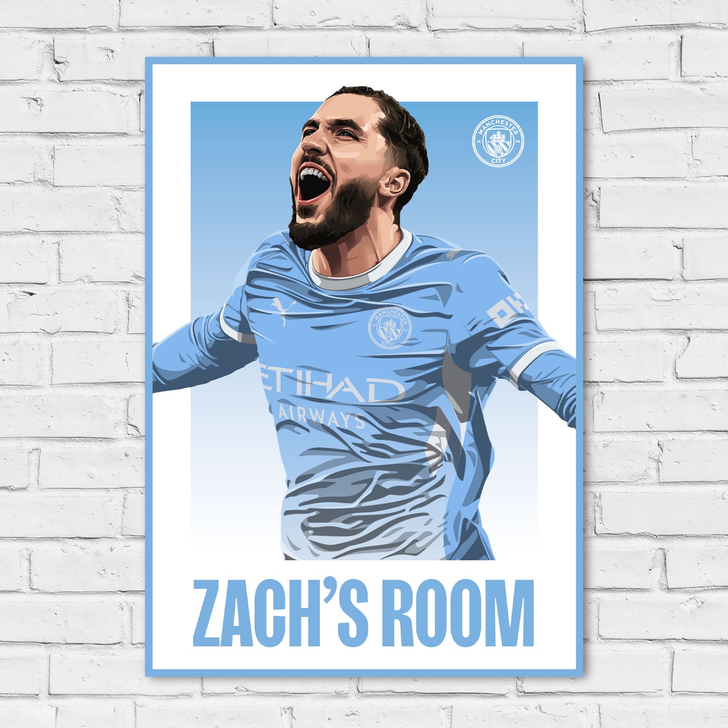 Manchester City Print - Cherki Personalised Illustration 26/27 Player Poster