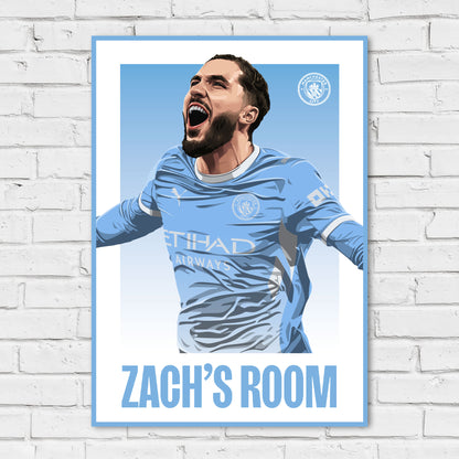 Manchester City Print - Cherki Personalised Illustration 26/27 Player Poster