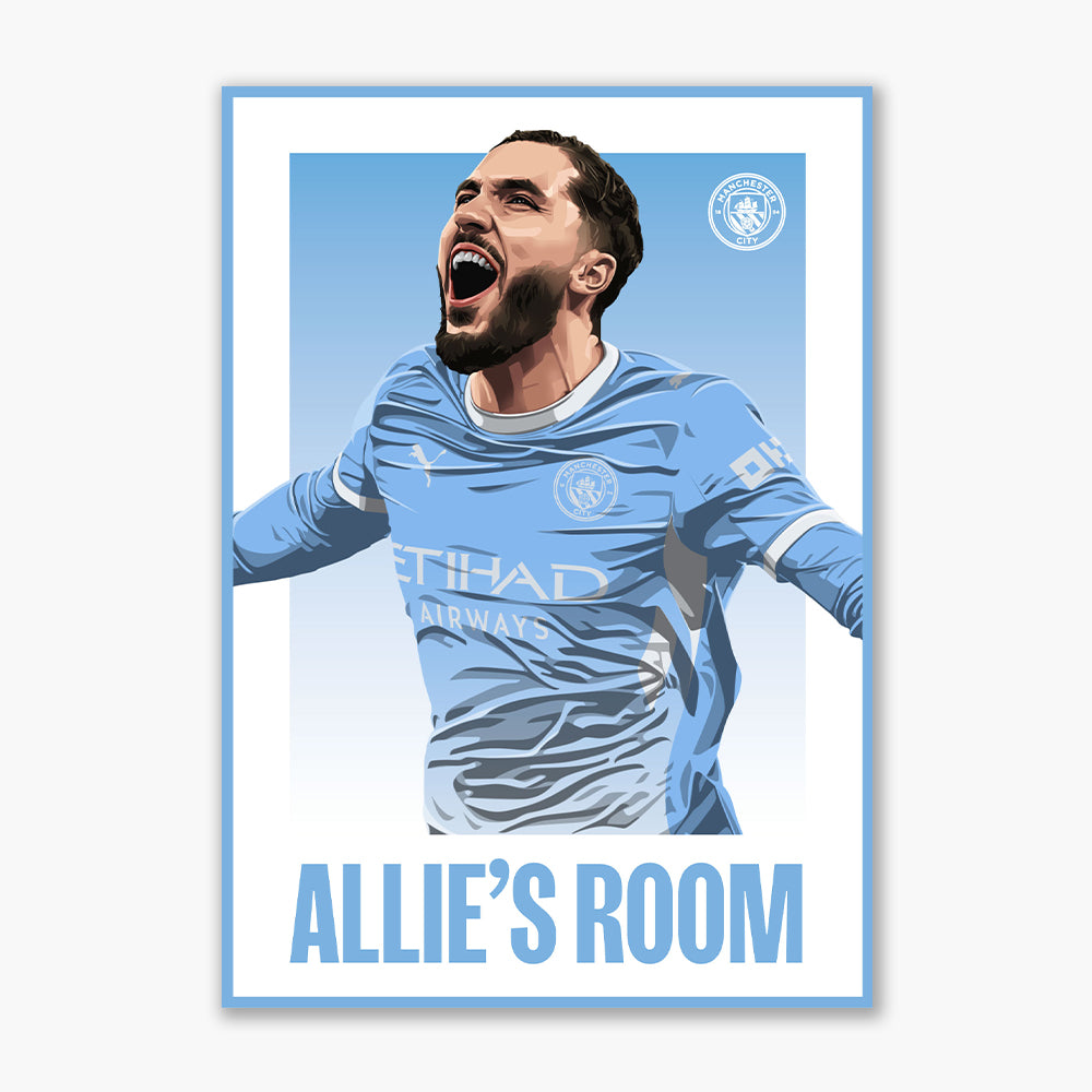 Manchester City Print - Cherki Personalised Illustration 26/27 Player Poster