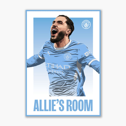 Manchester City Print - Cherki Personalised Illustration 26/27 Player Poster