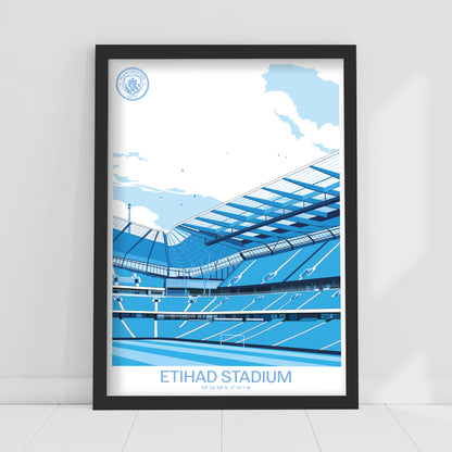 Manchester City Print - Etihad Illustration Poster