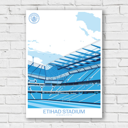 Manchester City Print - Etihad Illustration Poster