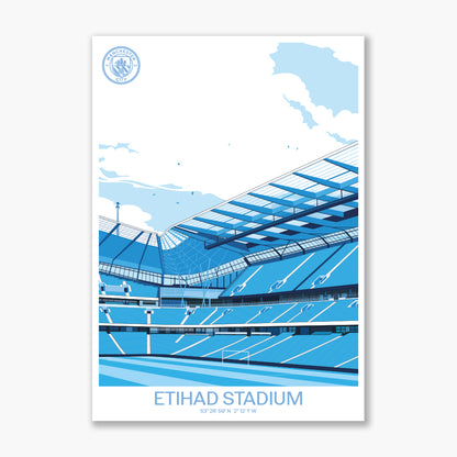 Manchester City Print - Etihad Illustration Poster