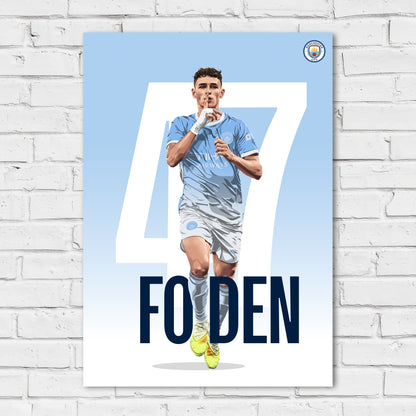 Manchester City Print - Foden 26/27 Illustration Player Poster
