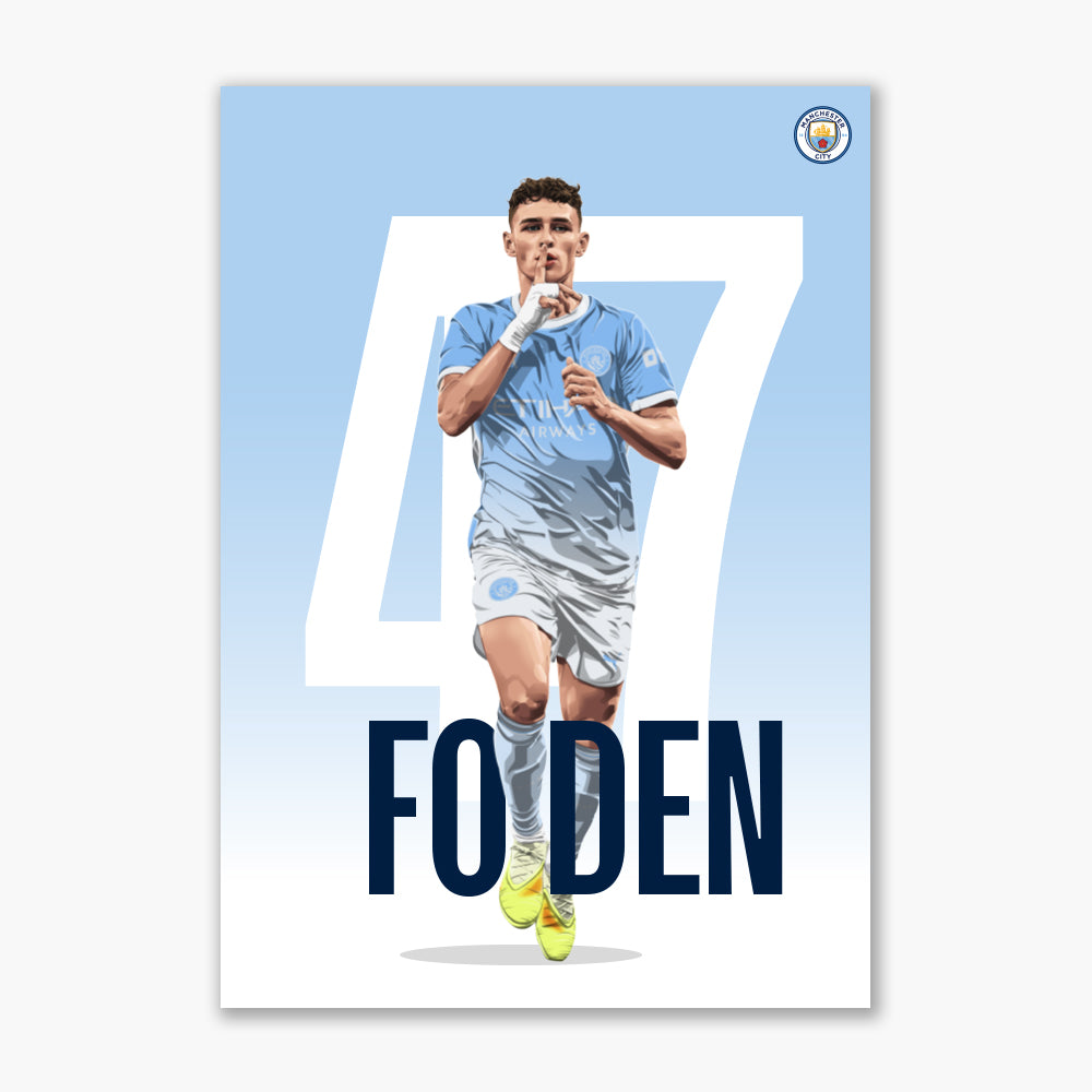 Manchester City Print - Foden 26/27 Illustration Player Poster