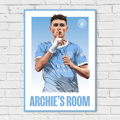Manchester City Print - Foden Personalised Illustration 26/27 Player Poster