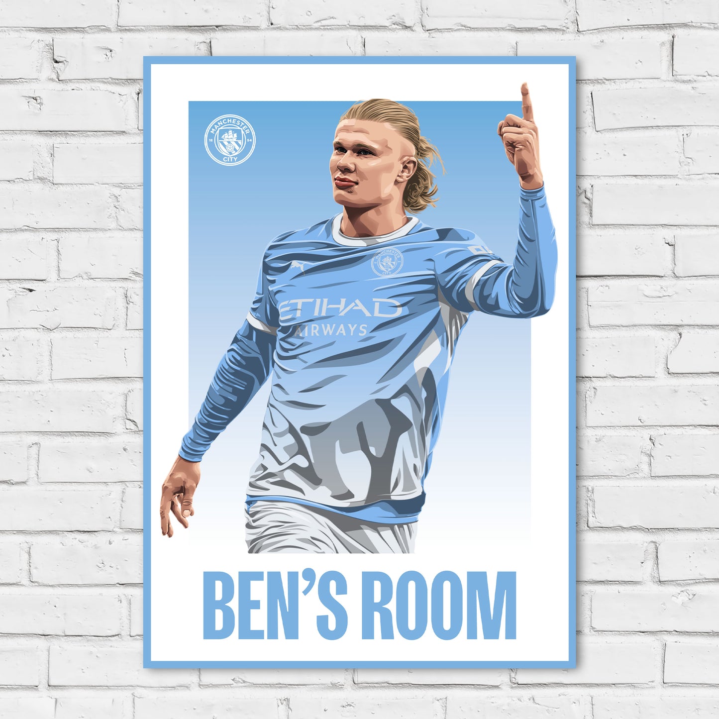 Manchester City Print - Haaland Personalised Illustration 26/27 Player Poster